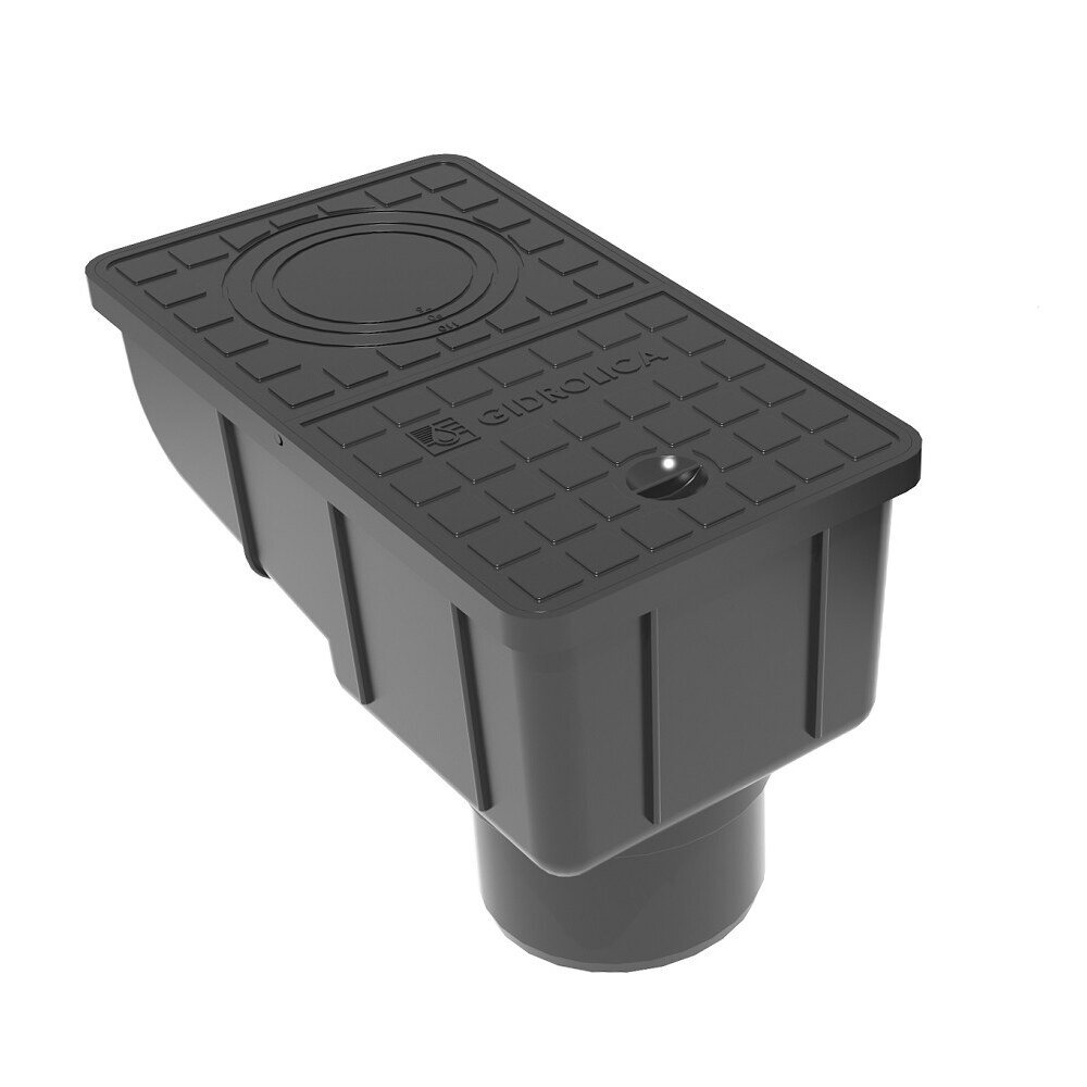 фото Трап вертикальный dn110 для пешеходных зон пластиковый 300х166х200 мм gidrolica (28136)