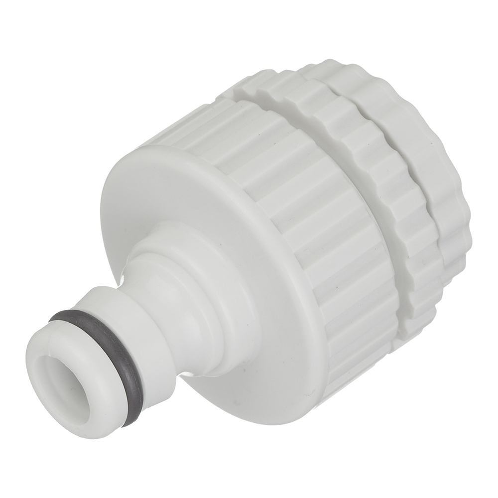 

Штуцер 1/2-3/4-1 для подключения шланга с краном Green Apple внутренняя резьба пластиковый (Б0003115)