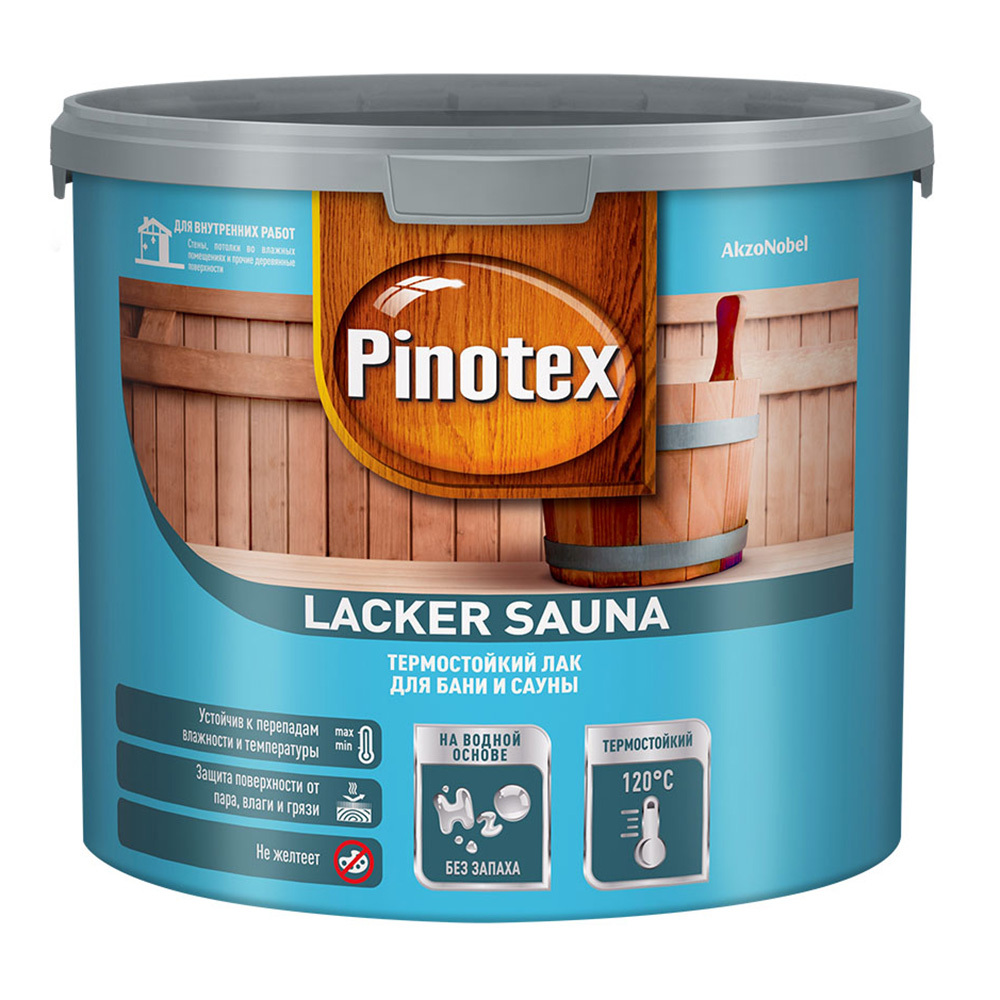 фото Лак акриловый pinotex lacker sauna бесцветный 2,7 л полуматовый