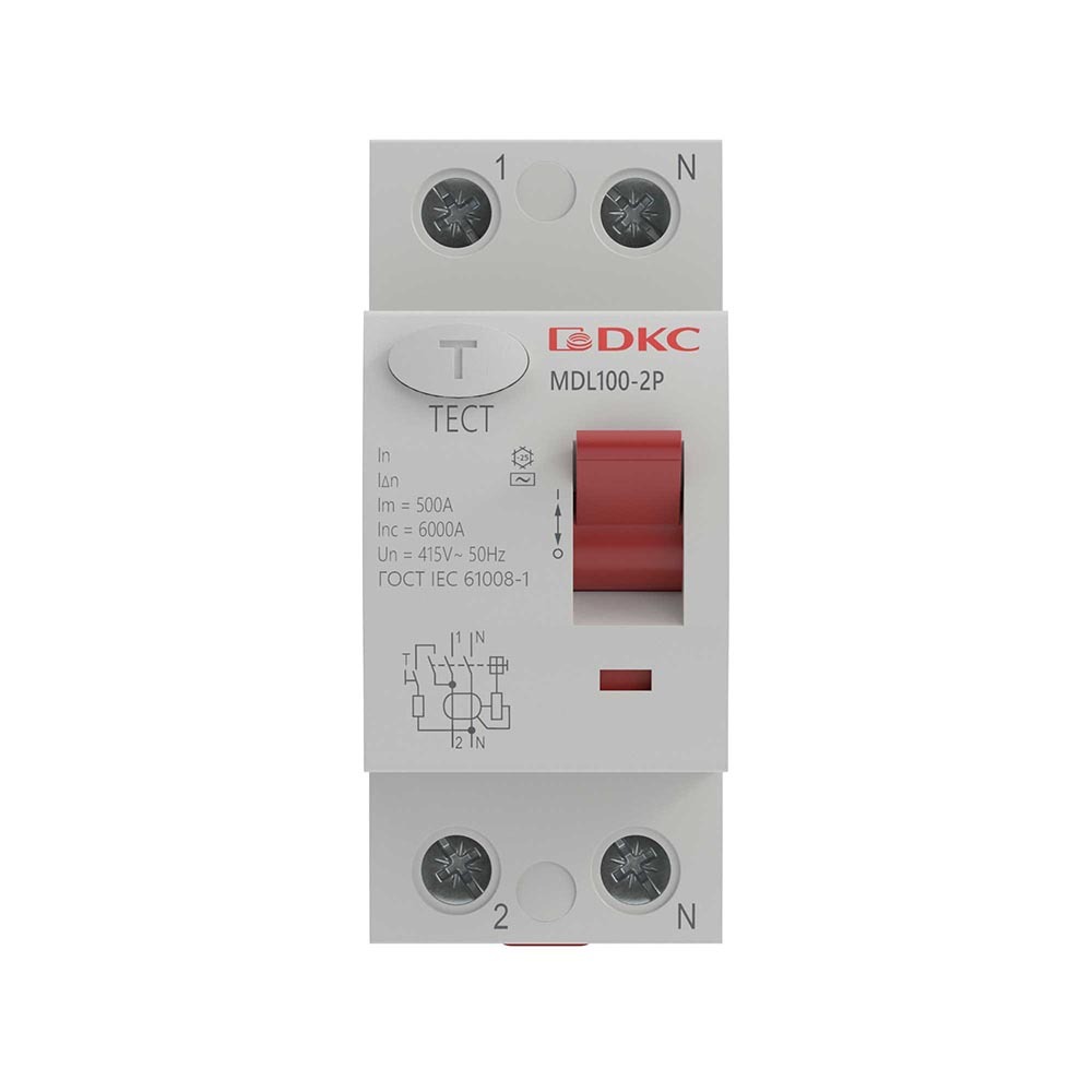 УЗО DKC Yon Max MDL100 63А 100 мА 1P+N тип AC 10 кА 10 кА (MDL100-2P3-63-AC)