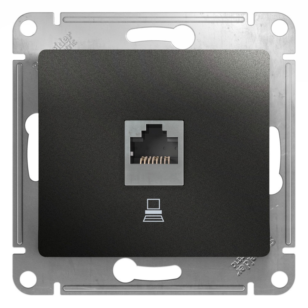 

Розетка компьютерная Systeme Electric Glossa встраиваемая антрацит RJ45 (GSL000781K), Черный