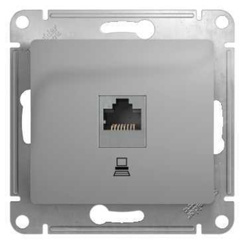 

Розетка компьютерная Systeme Electric Glossa встраиваемая алюминий RJ45 (GSL000381K), Серебро