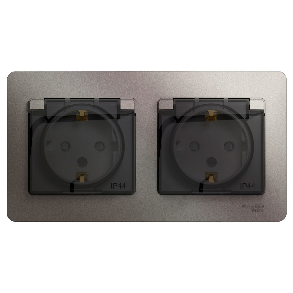 

Розетка Systeme Electric Glossa встраиваемая платина со шторками (GSL001247), Серый