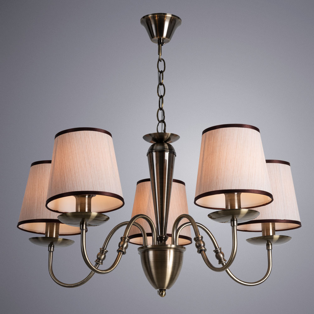 

Люстра подвесная ARTE LAMP FIONA (A3227LM-5AB) E14 40 Вт 220 В IP20, Бежевый
