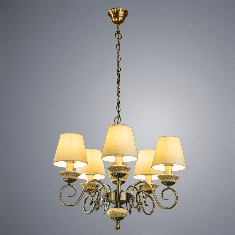 

Люстра подвесная ARTE LAMP IVORY (A9070LM-5AB) E14 60 Вт 220 В IP20, Кремовый
