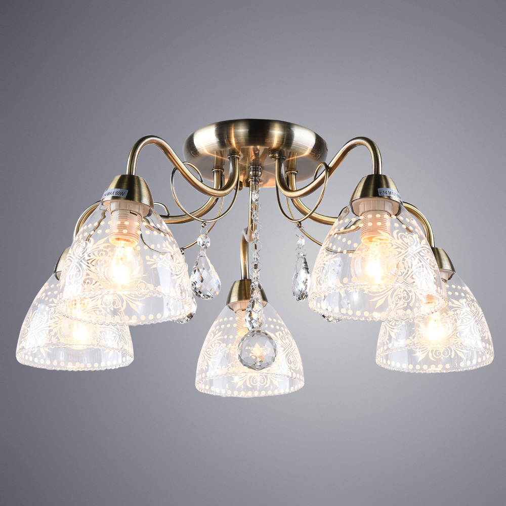 

Люстра потолочная ARTE LAMP A1658PL-5AB, Прозрачный