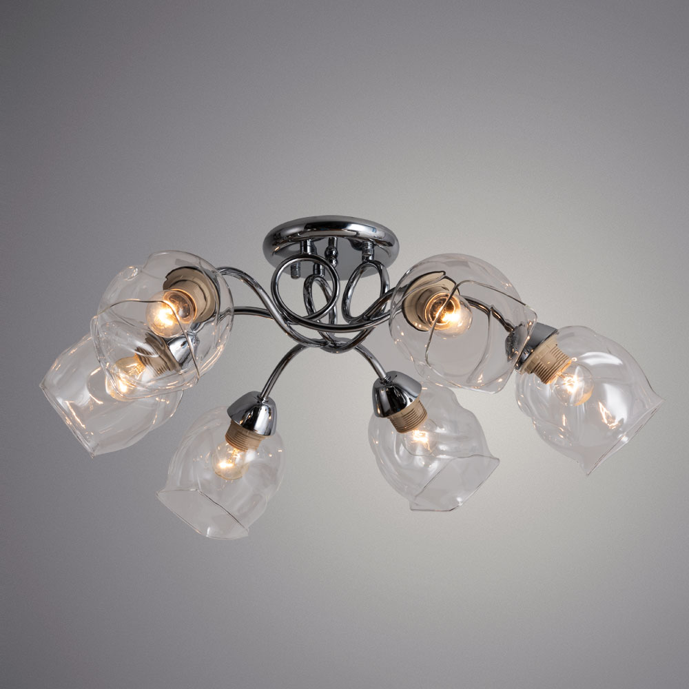 

Люстра подвесная ARTE LAMP RICCIO (A7757PL-6CC) E27 60 Вт 220 В IP20, Прозрачный