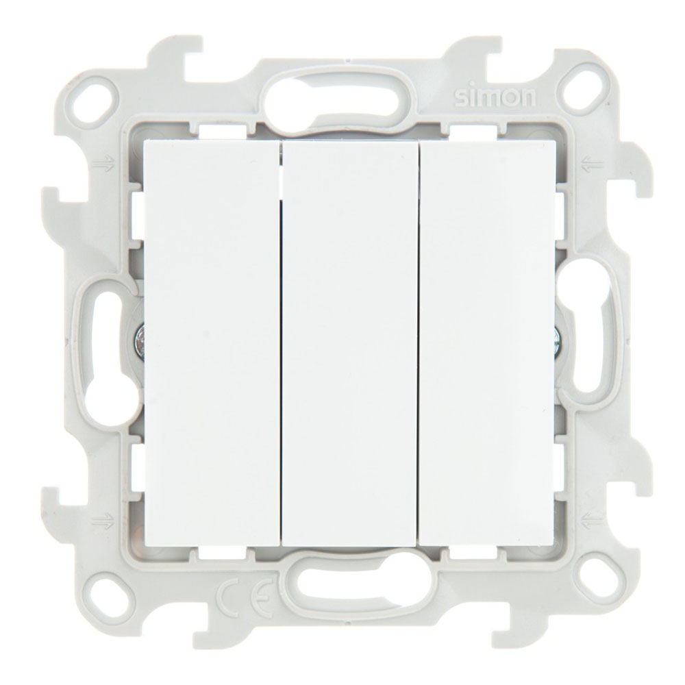 

Выключатель Simon 24 Harmonie 2450391-030 трехклавишный скрытая установка белый без заземления