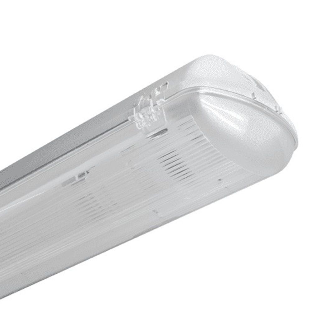 Светильник светодиодный накладной REV CСП600 G13 T8 660х100х90 мм 10 Вт 220 В 6500К холодный белый свет призма IP65 линейный белый с влагозащитой