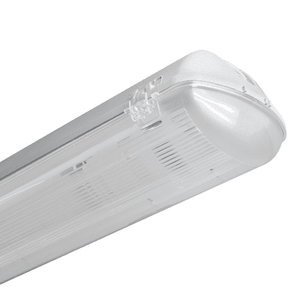 Светильник светодиодный накладной REV CСП1200 G13 T8 1280х100х90 мм 18 Вт 220 В 6500К холодный белый свет призма IP65 линейный белый с влагозащитой