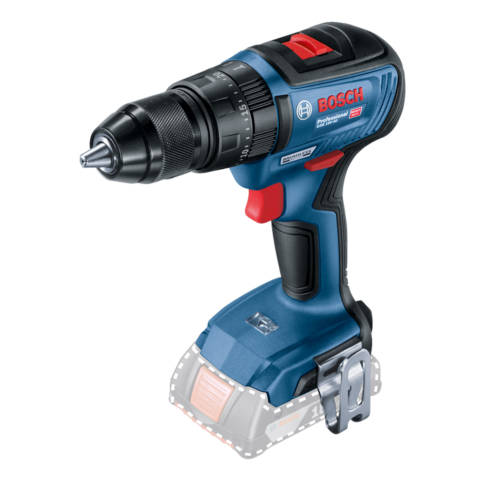 фото Дрель-шуруповерт аккумуляторная ударная bosch gsb 18v-50 solo (06019h5102) 18в li-ion без акб и зу