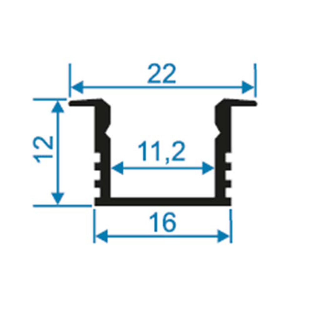 

Профиль для светодиодной ленты OGM (P8-11) 1 м врезной глубокий алюминий комплект