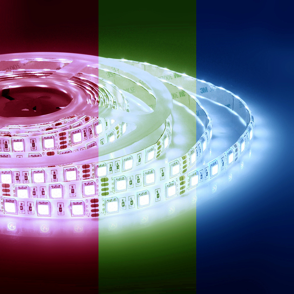 фото Лента светодиодная smd5050 apeyron rgb 14,4вт/м 12в ip65 5м