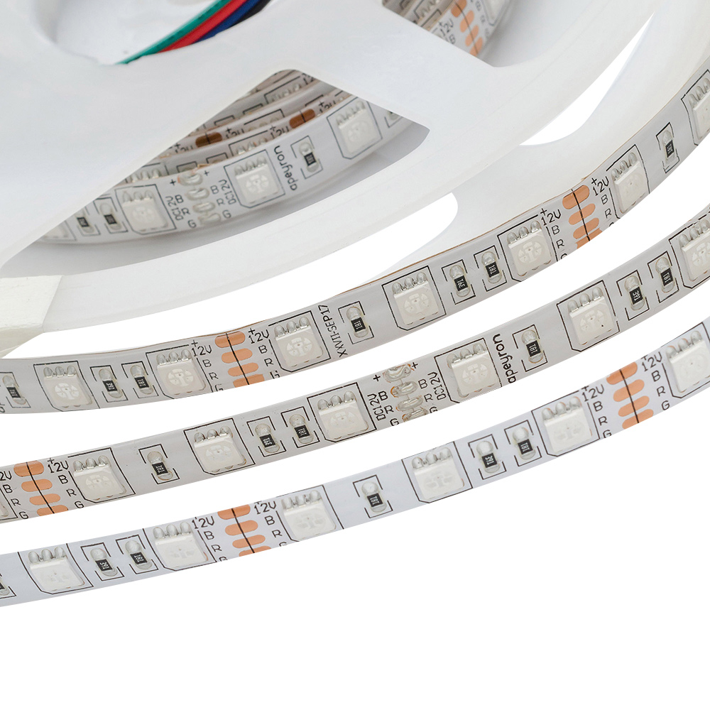 фото Лента светодиодная smd 5050 apeyron (000012) rgb свет 72 вт 12 в ip65 5 м влагозащищенная