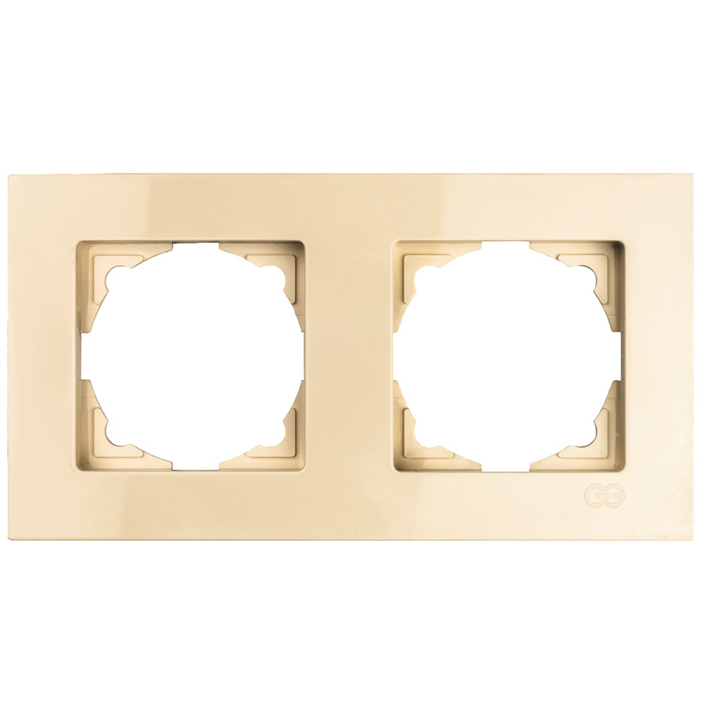 Рамка GUNSAN Eqona 16401200-000141 двухместная универсальная скрытая установка бежевая IP20