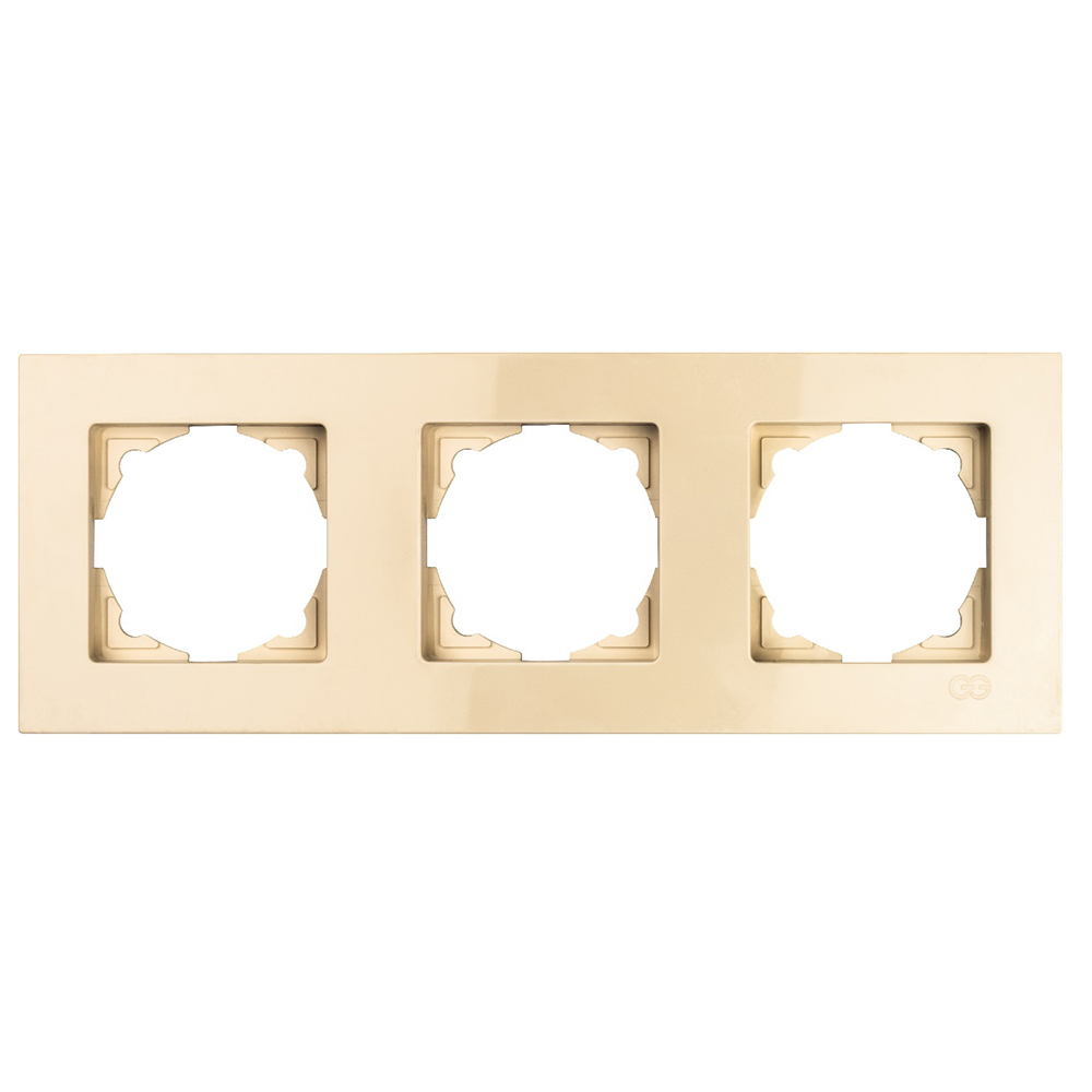 Рамка GUNSAN Eqona 16401200-000143 трехместная универсальная скрытая установка бежевая IP20