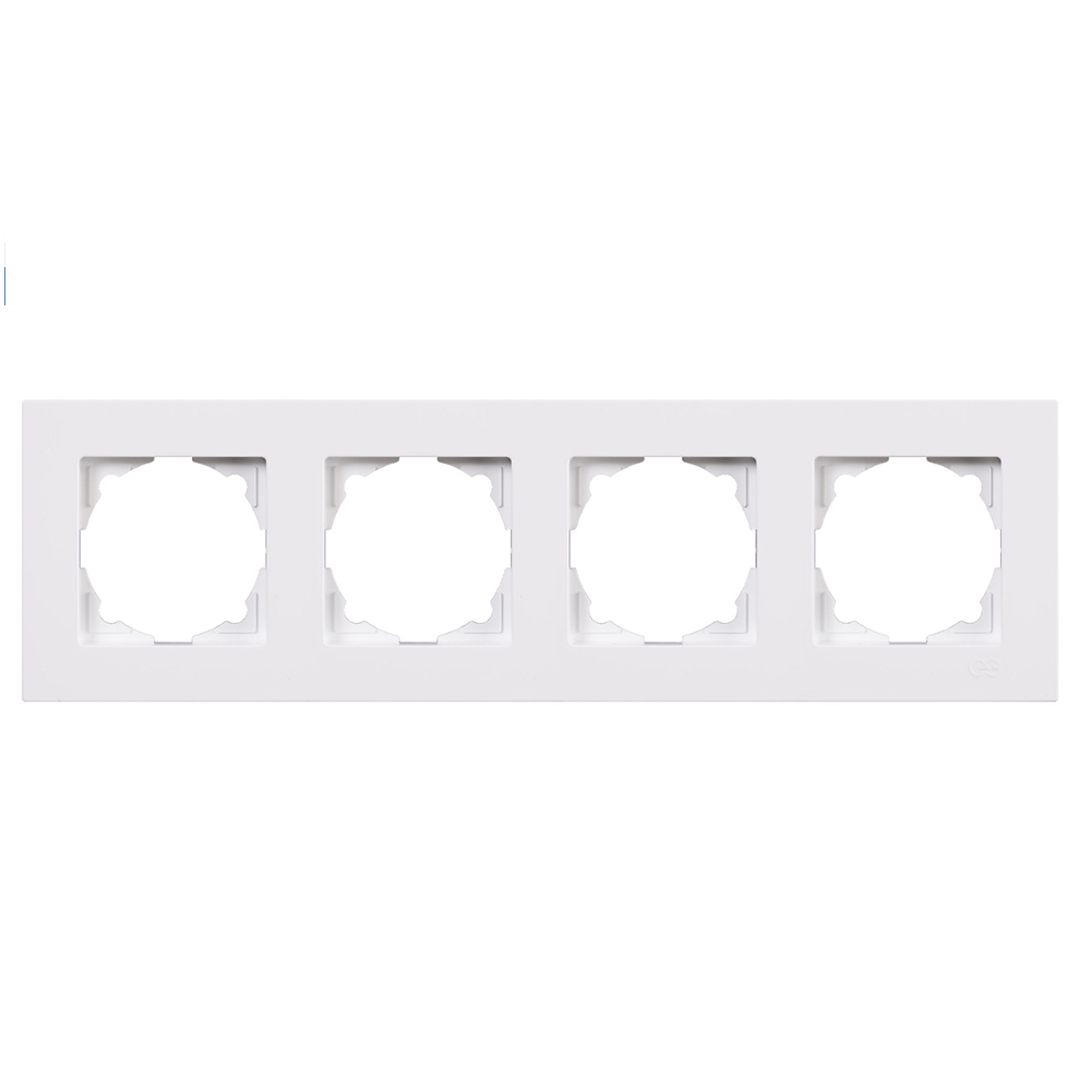 Рамка GUNSAN Eqona 16401100-000145 четырехместная универсальная скрытая установка белая IP20
