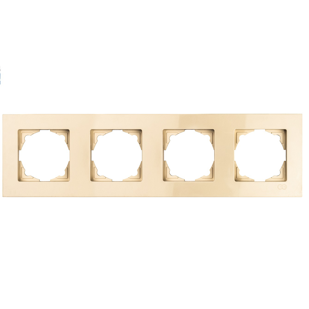 Рамка GUNSAN Eqona 16401200-000145 четырехместная универсальная скрытая установка бежевая IP20