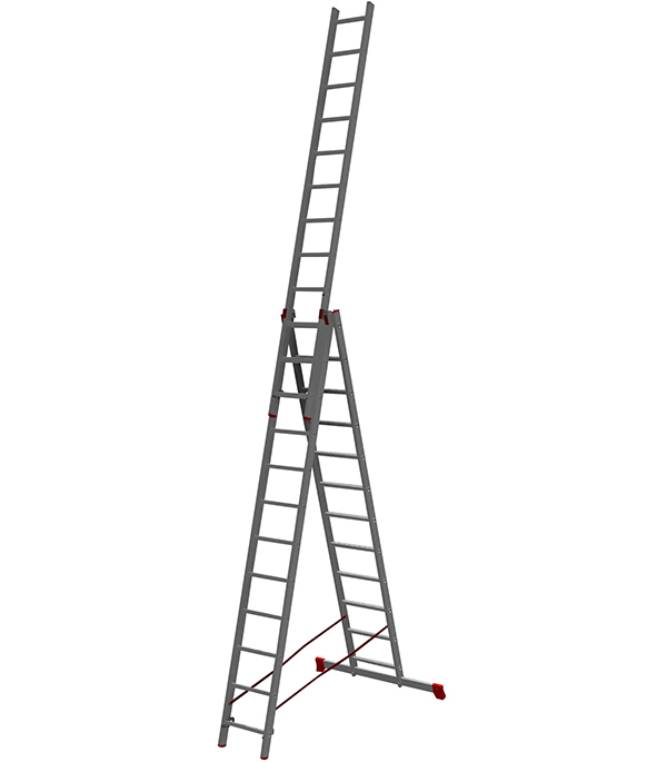 фото Лестница алюминиевая трансформер трехсекционная 12 ступеней новая высота профессиональная