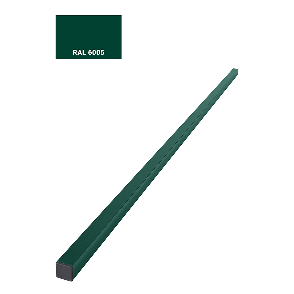 Столб для забора 40х40х1,5мм 3 м с заглушкой зеленый RAL 6005