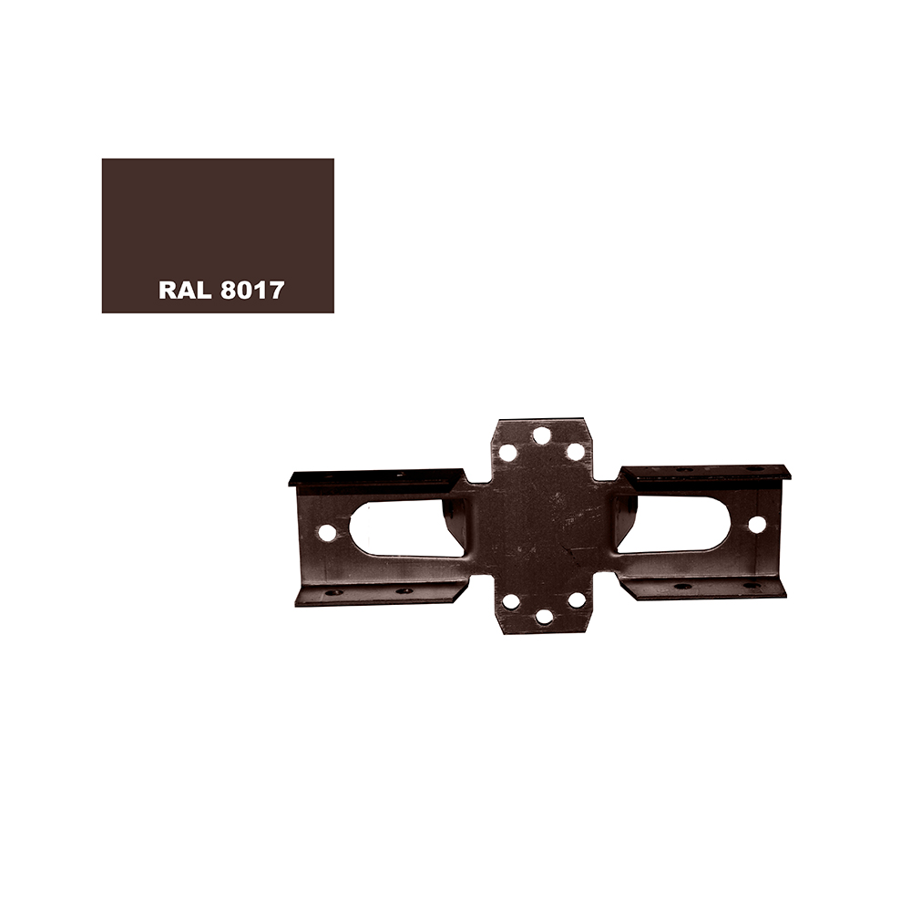 Кронштейн для столба заборного 60х60 мм цинк+порошковое покрытие коричневый RAL 8017