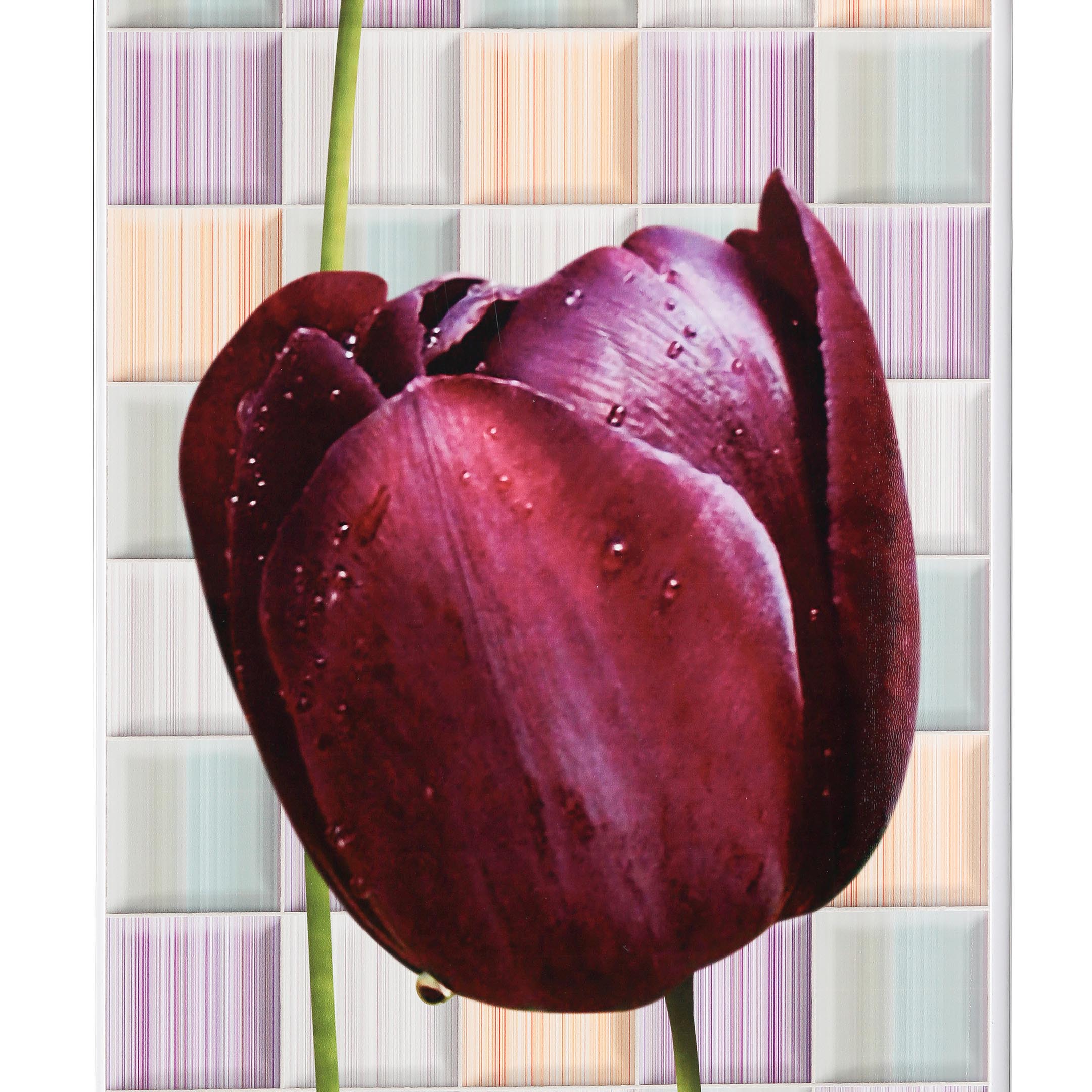 фото Панель пвх 375х2700х8 мм venta магические тюльпаны узор глянцевая