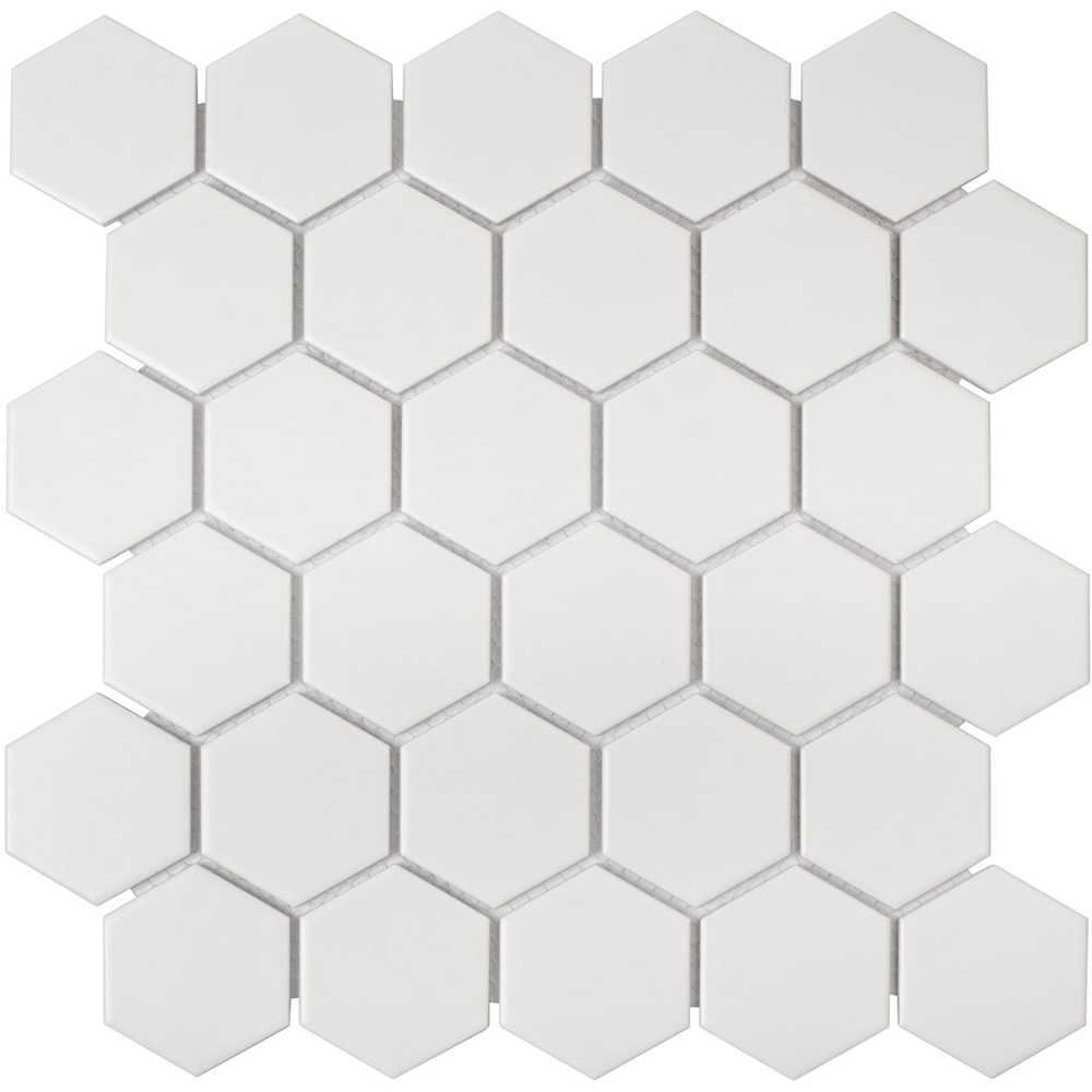 фото Мозаика starmosaic hexagon small белая керамическая 282х272х6 мм матовая