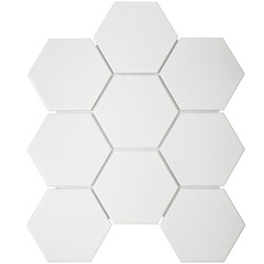 Мозаика Starmosaic Hexagon big белая керамическая 295х256х6 мм матовая