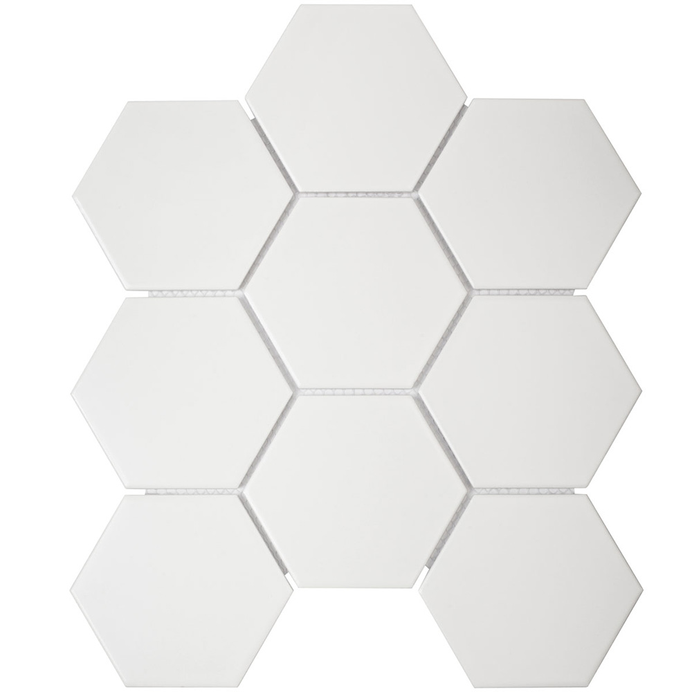 фото Мозаика starmosaic hexagon big белая керамическая 295х256х6 мм матовая