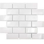Мозаика Starmosaic Brick White Glossy белая керамическая 294х288х4,5 мм глянцевая 633039