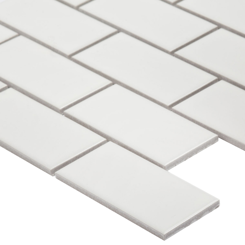 фото Мозаика starmosaic brick white glossy белая керамическая 288х294х4,5 мм глянцевая