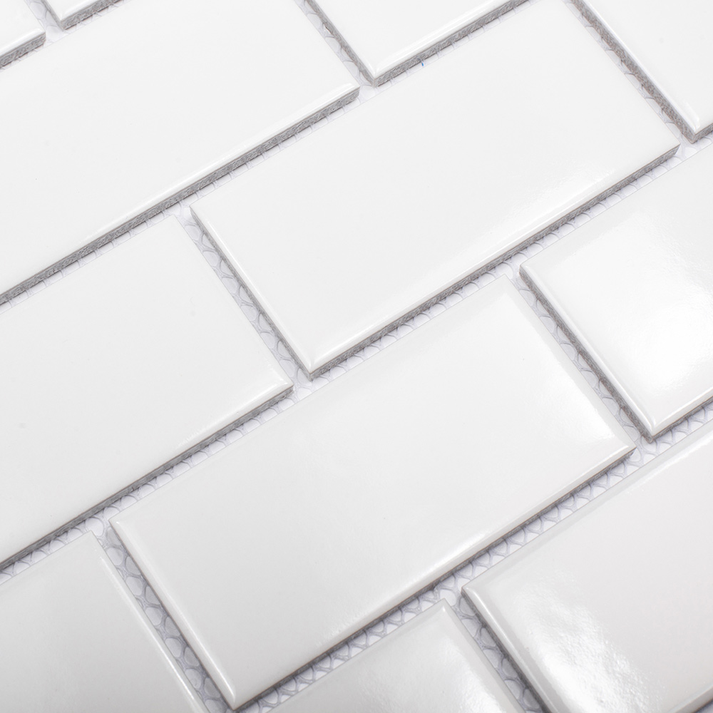 фото Мозаика starmosaic brick white glossy белая керамическая 294х288х4,5 мм глянцевая