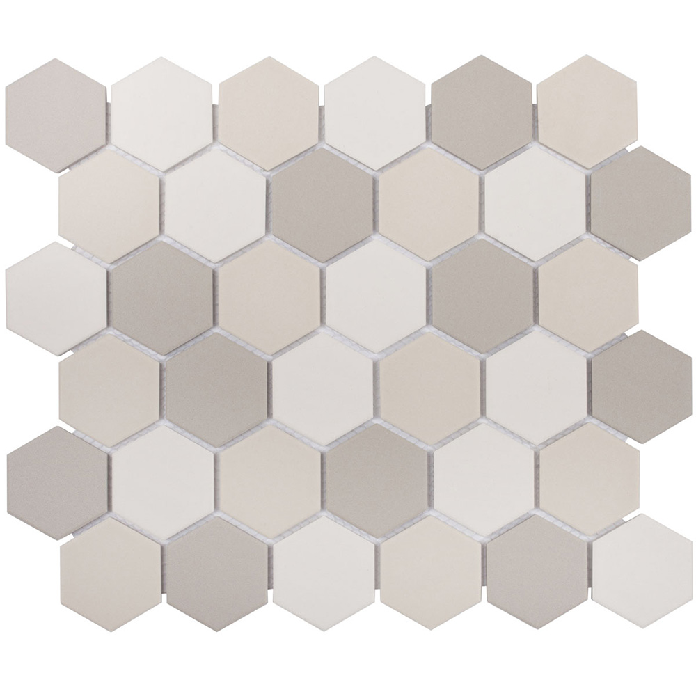 фото Мозаика starmosaic hexagon small lb mix antid бежевая керамическая 325х282х6 мм