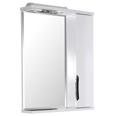 Зеркальный шкаф АСБ-Мебель Мессина 600 мм с подсветкой белый