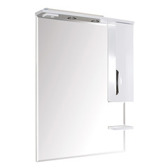 Зеркальный шкаф АСБ-Мебель Мессина 800 мм с подсветкой белый