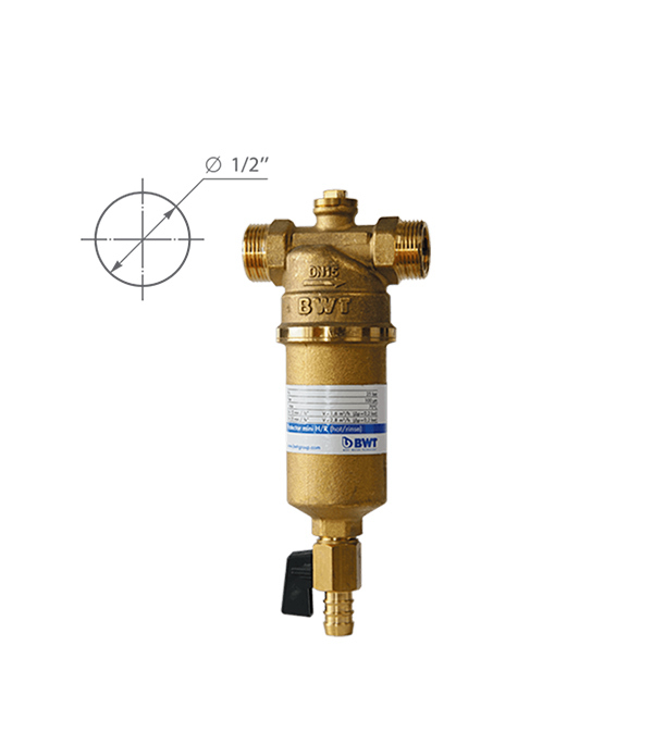 

Предфильтр BWT Protector Mini для горячей воды прямая промывка 1/2 НР(ш) х 1/2 НР(ш)