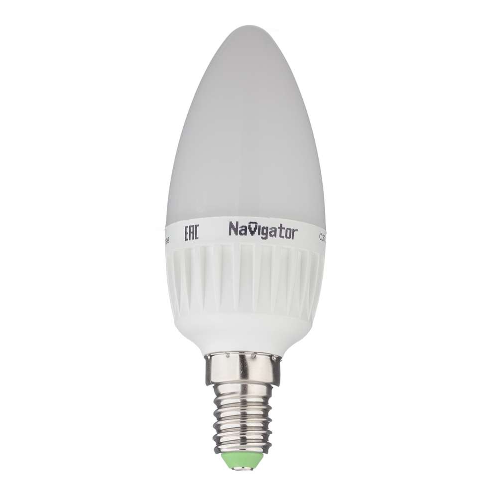 Лампа светодиодная Navigator 7 Вт E14 свеча С37 2700К теплый белый свет 176-264 В матовая пошагово диммируемая