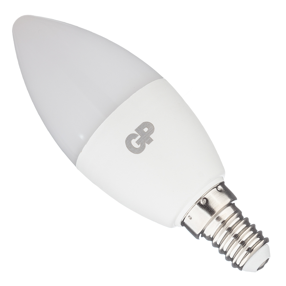 Лампа светодиодная GP 7 Вт E14 свеча C37 4000К естественный белый свет 220 В матовая