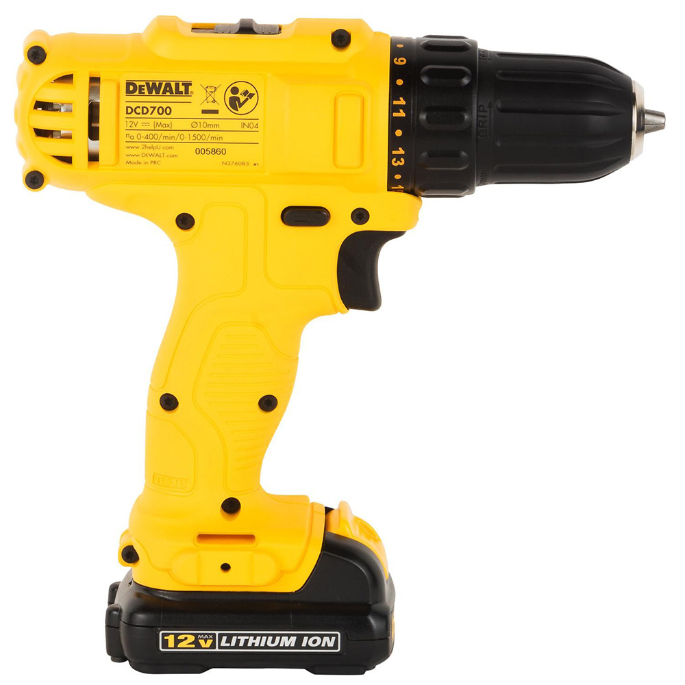 фото Дрель-шуруповерт аккумуляторная dewalt dcd700c2 12в 2х1,3ач li-ion