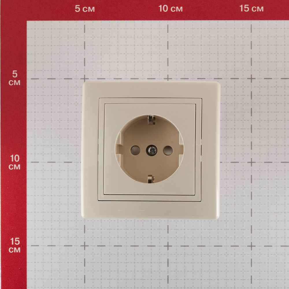 

Розетка с рамкой Aling-conel 601.999 скрытая установка бежевая с заземлением керамика, Бежевый