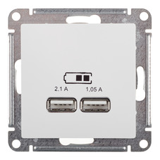 Розетка USB Schneider Electric Atlas Design ATN000133 скрытая установка белая два модуля USB