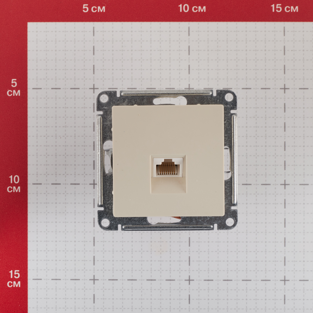 фото Розетка компьютерная schneider electric atlas design atn000283 скрытая установка бежевая один модуль rj45