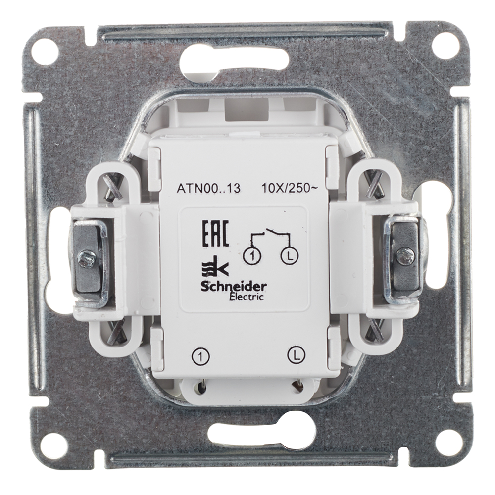 фото Выключатель schneider electric atlas design atn000113 одноклавишный скрытая установка белый с подсветкой