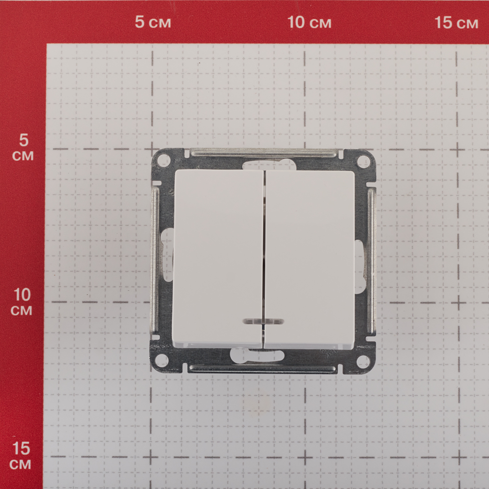 фото Выключатель schneider electric atlas design atn000153 двухклавишный скрытая установка белый с подсветкой