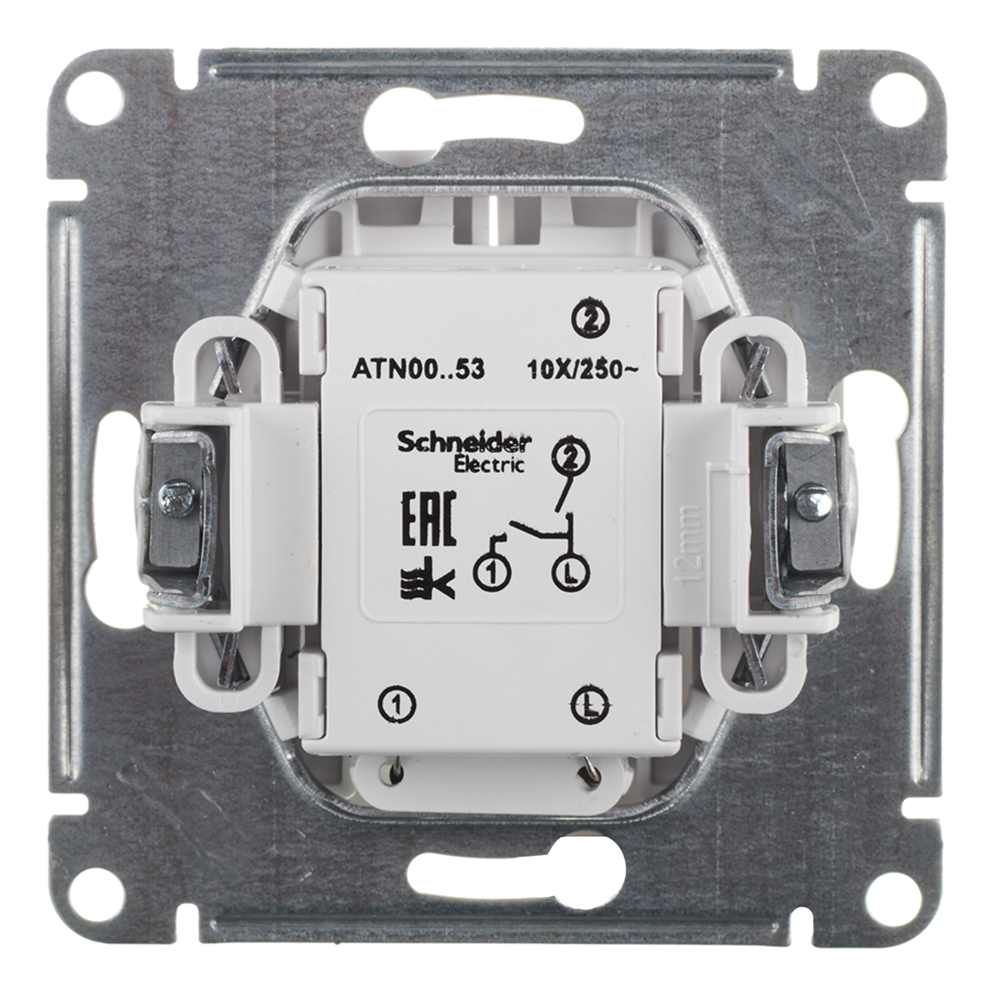 фото Выключатель schneider electric atlas design atn000153 двухклавишный скрытая установка белый с подсветкой