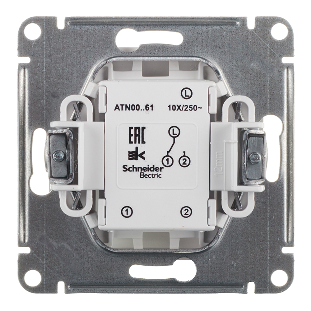 фото Переключатель schneider electric atlas design atn000161 одноклавишный на 2 направления скрытая установка белый