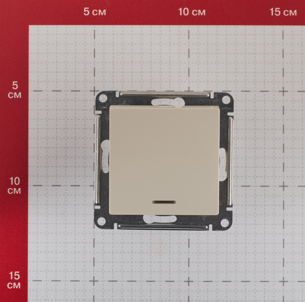 фото Выключатель schneider electric atlas design atn000213 одноклавишный скрытая установка бежевый с подсветкой