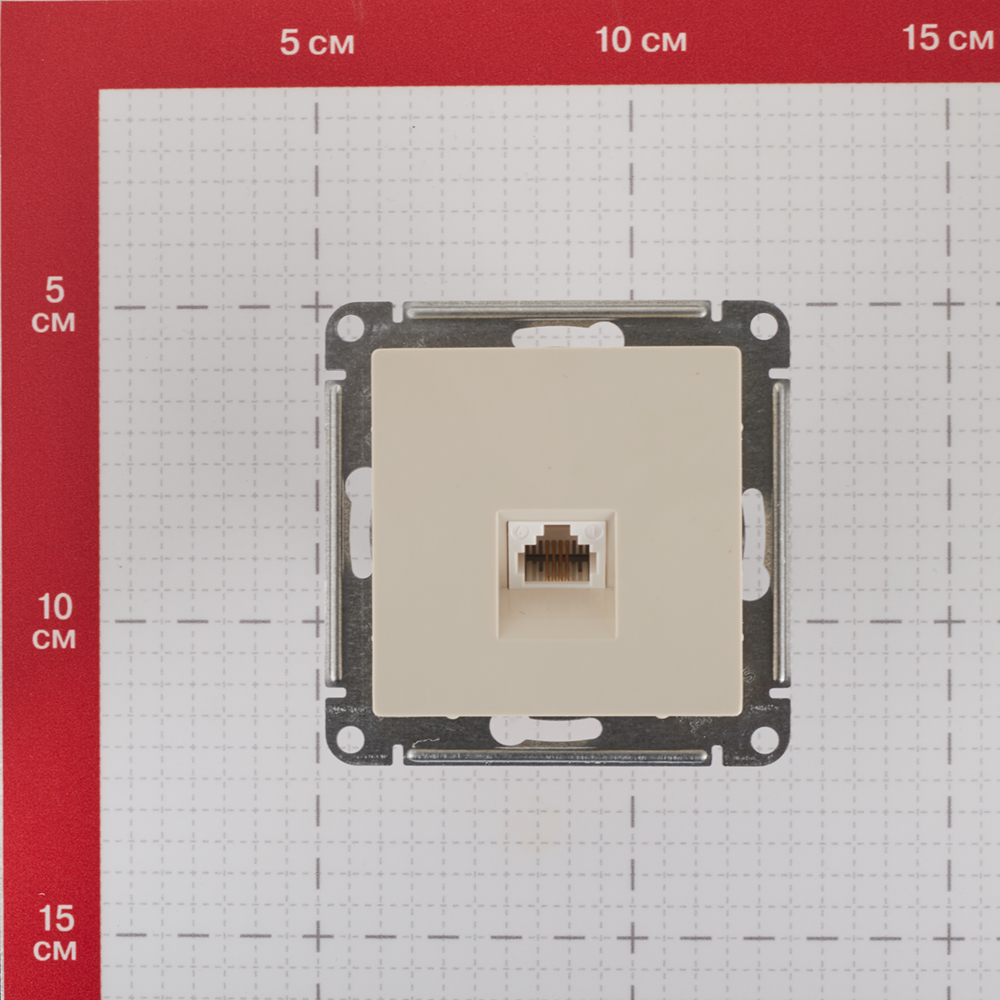 фото Розетка телефонная schneider electric atlas design atn000281 скрытая установка бежевая один модуль rj11