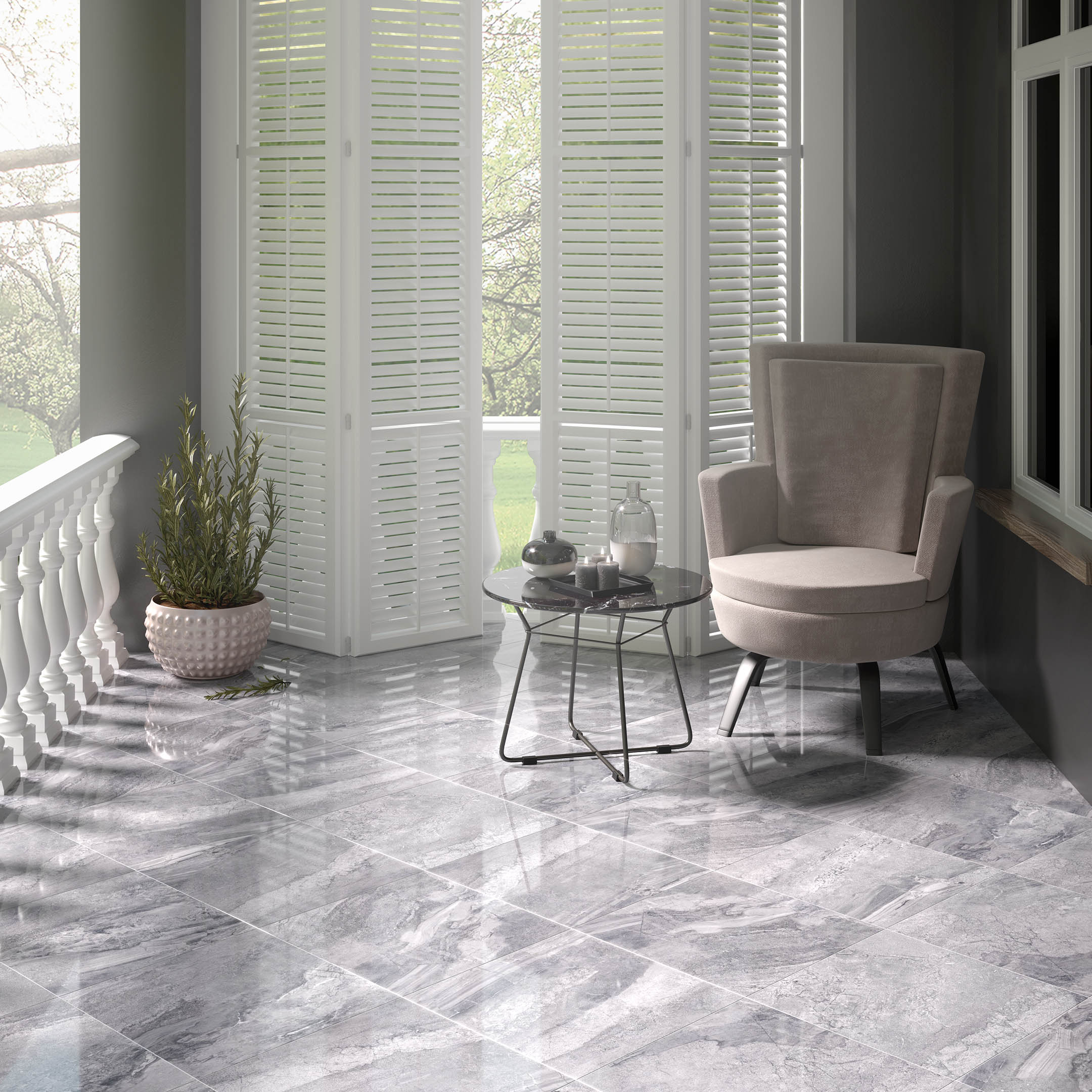 фото Керамогранит gracia ceramica grigio grey серый 450х450х8 мм (8 шт.=1,62 кв.м)