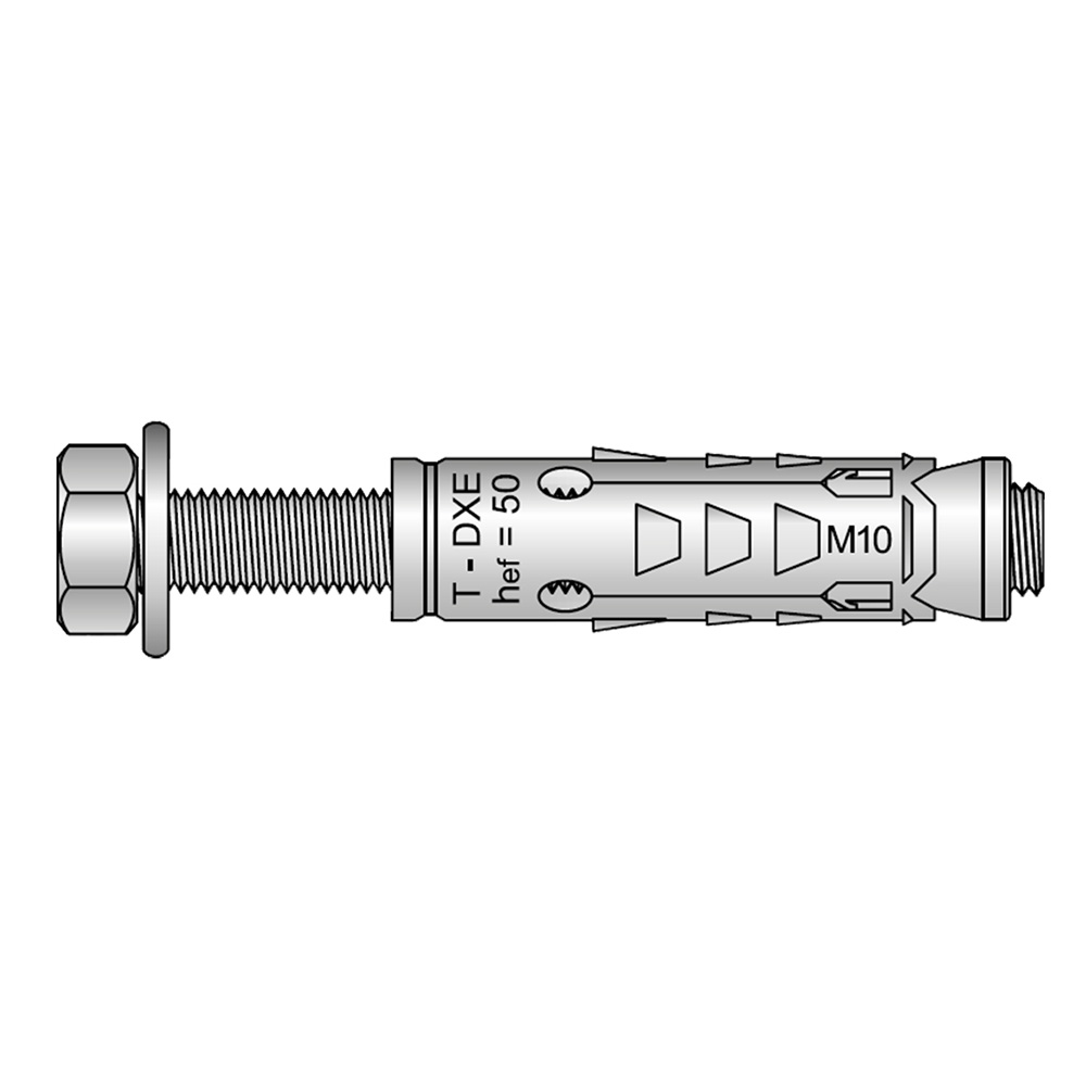 фото Анкер-гильза tecfi dx zn для бетона с болтом 6x50 мм (25 шт.)